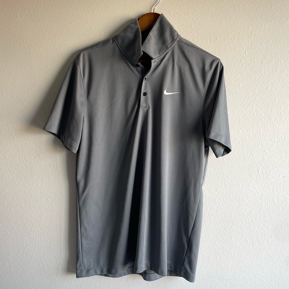 Gray Nike Dry Fit Polo